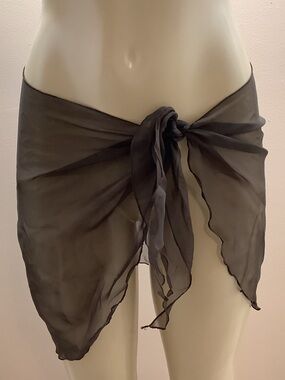 Zuliana Brown Sheer Swim Sarong Cover-Up. New With Tags.